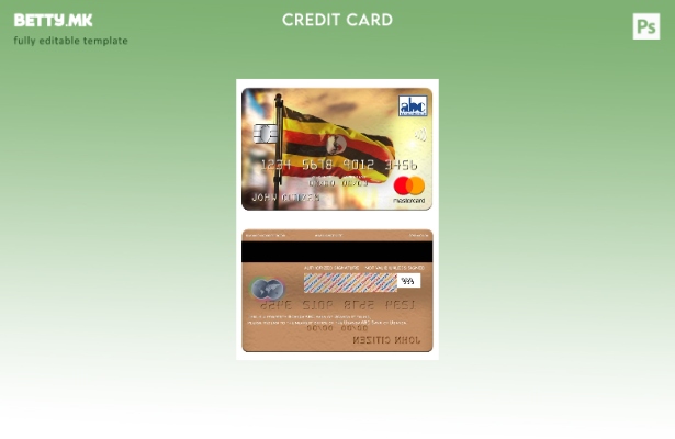 Модерен стил на Уганда ABC Bank of Uganda шаблон за мастер картички